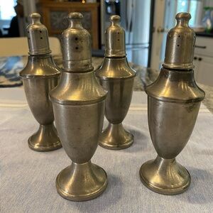 WEB Pewter Salt and Pepper Shakers Set